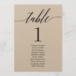 Sitzplan Individuelle Tischkarte Modernes Skript Einladung