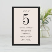 Sitzplan Karte Schwarze Hochzeitstisch (Stehend Vorderseite)