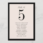 Sitzplan Karte Schwarze Hochzeitstisch (Vorderseite)