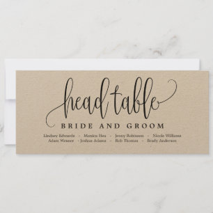 Sitzplan Kopf Tischkarte - Hübsche Kalligrafie Einladung