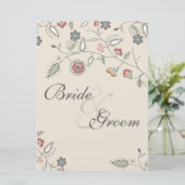 Sitzplan mit Vintage-Blumenrand Einladung (Stehend Vorderseite)