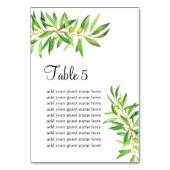 Sitzplan Moderne, einfache Olive Branch Grünanlage Tischnummer (Vorderseite)