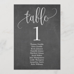 Sitzplan-Tischkarte Wunderschöne Kalligrafie Einladung