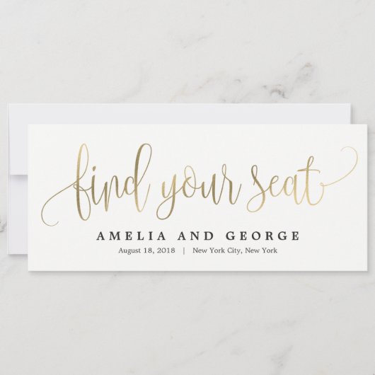 Sitzplan Titel Karte - Schöne Kalligrafie (Vorderseite)