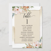 Sitzplatinen in Beige und Rosa mit Gastnamen (Vorderseite)