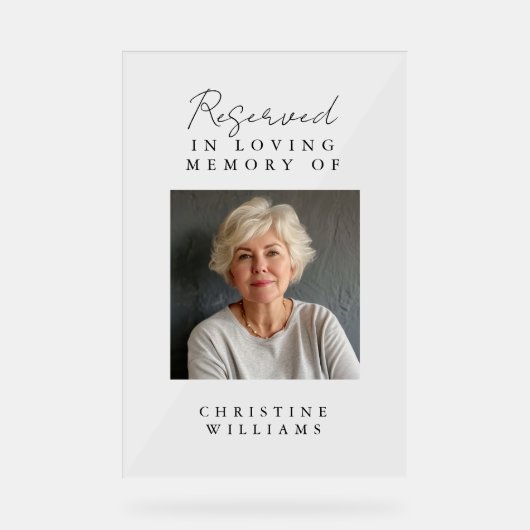 Sitzplatz, Foto, Hochzeit, Gedenkeleganz, Acrylschild (Vorderseite)