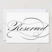 Sitzplatz für Hochzeitsempfang Einladung (Vorderseite)