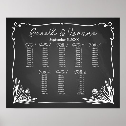 Sitzplatz-Hochzeitskalender Poster (Vorne)