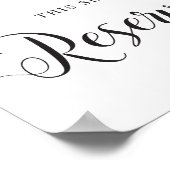 Sitzplatz-Hochzeitssymbol reserviert. Dieser Platz Poster (Ecke)