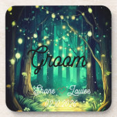 Sitzplatz Namensschild Hochzeit Getränkeuntersetzer (Vorderseite)