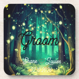 Sitzplatz Namensschild Hochzeit Getränkeuntersetzer