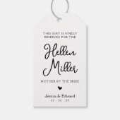 Sitzplatz reserviert für Gäste Schwarz-weißen mode Geschenkanhänger (Vorderseite)