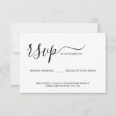 Sitzplatz zu Ehren der Hochzeitswebsite reserviert RSVP Karte (Vorderseite)