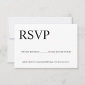 Sitzplätze für einfache Veranstaltungen RSVP Karte (Vorderseite)
