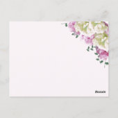 Sitzplatzkarte für Peonies Postkarte (Rückseite)