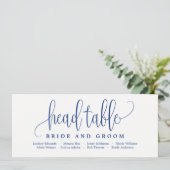 Sitzplatztafel - Liebliche kalligraphische Marine Einladung (Stehend Vorderseite)