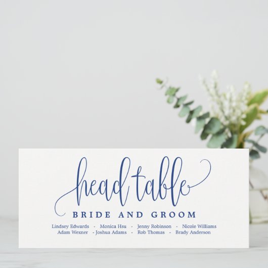 Sitzplatztafel - Liebliche kalligraphische Marine Einladung (Stehend Vorderseite)