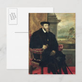 Sitzportrait des Kaisers Charles V 1548 Postkarte (Vorne/Hinten)