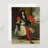 Sitzportrait von Louis XIV nach 1670 Postkarte (Vorne/Hinten)