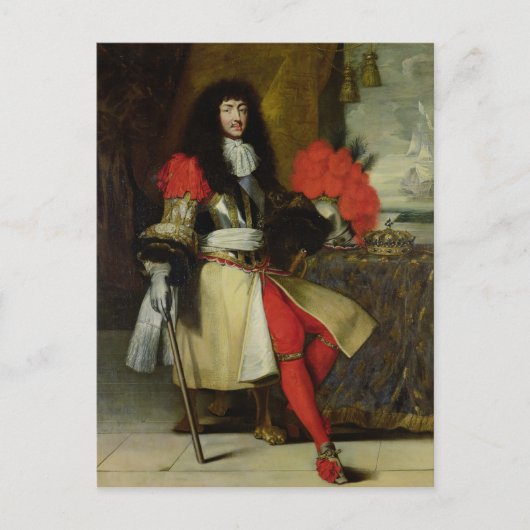 Sitzportrait von Louis XIV nach 1670 Postkarte (Vorderseite)
