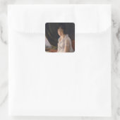 Sitzportrait von Marie-Philippe-Claude Quadratischer Aufkleber (Tasche)