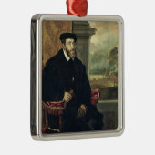 Sitzporträt des Kaisers Charles V 1548 Silbernes Ornament (Rechts)