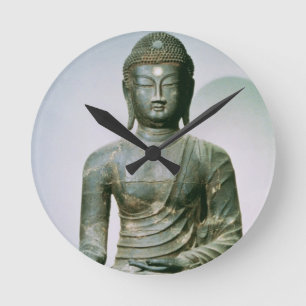 SitzSakyamuni Buddha von Ch'ungung-Ni (Eisen) Runde Wanduhr
