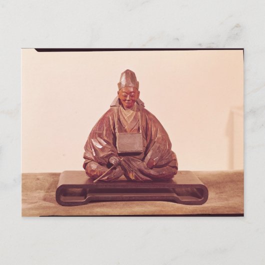 Sitzstatue der Basho Edo-Periode Postkarte (Vorderseite)