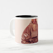 Sitzstatue der Basho Edo-Zeit Zweifarbige Tasse (Vorderseite Links)