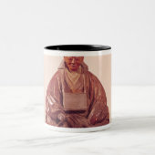 Sitzstatue der Basho Edo-Zeit Zweifarbige Tasse (Mittel)
