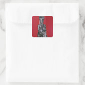 Sitzstatue des Gottes Amon Quadratischer Aufkleber (Tasche)