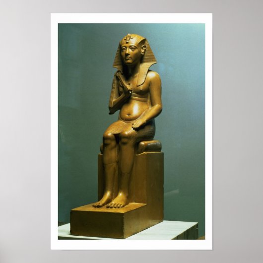 Sitzstatue eines Pharaos, Neues Königreich (Stein) Poster (Vorne)