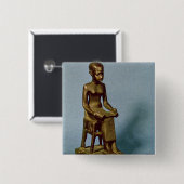 Sitzstatue von Imhotep ein offenes halten Button (Vorne & Hinten)