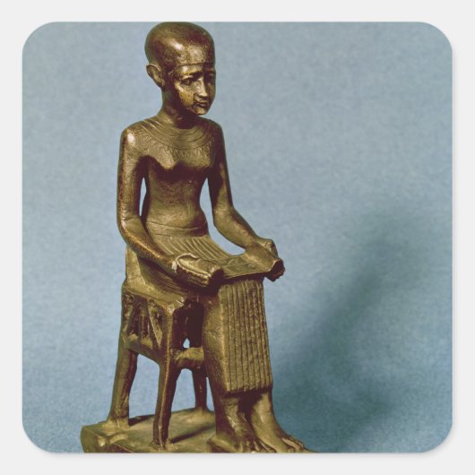 Sitzstatue von Imhotep mit offener Sitzecke Quadratischer Aufkleber (Vorderseite)