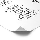 Sitzsuche - Hochzeitsskalender Poster (Ecke)