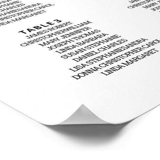 Sitzsuche - Hochzeitsskalender Poster (Ecke)