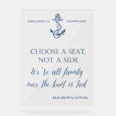 "Sitzt nicht an der Seite" Hochzeitszeichen Acrylschild (Vorderseite)