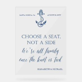 "Sitzt nicht an der Seite" Hochzeitszeichen Acrylschild