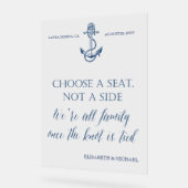 "Sitzt nicht an der Seite" Hochzeitszeichen Acrylschild (Winkel)
