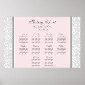 Sitztabelle 10 Tabellen Rosa graue Damaskus Poster (Vorne)