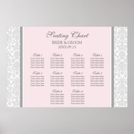 Sitztabelle 10 Tabellen Rosa graue Damaskus Poster