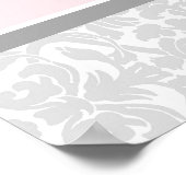 Sitztabelle 12 Tabellen Rosa graue Damaskus Poster (Ecke)