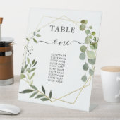 Sitztisch für Hochzeitsgrün Sockelschild (In Situ)