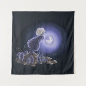 Sitzung am Mondlicht Wandteppich (Vorderseite)