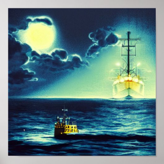 Sitzung am Nachtplakat Poster (Vorne)