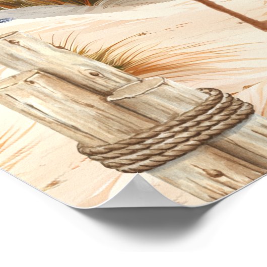 Sitzung an der Sea Beach Monogram Poster (Ecke)