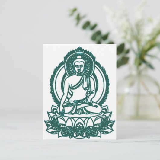SITZUNG BUDDHA MEDITING FRIEDEN POSTKARTE (Stehend Vorderseite)