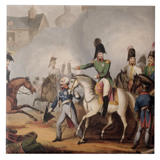 Sitzung der Kaiser des Russen und des Österreichs, Fliese (Vorderseite)