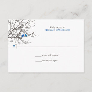 Sitzung in einer Tree-Hochzeitsreaktion RSVP Karte
