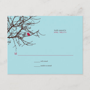 Sitzung in einer Tree-Hochzeitsreaktion RSVP Karte